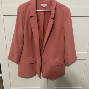 LOFT Pink Blazer Relaxed Fit Notched Lapels